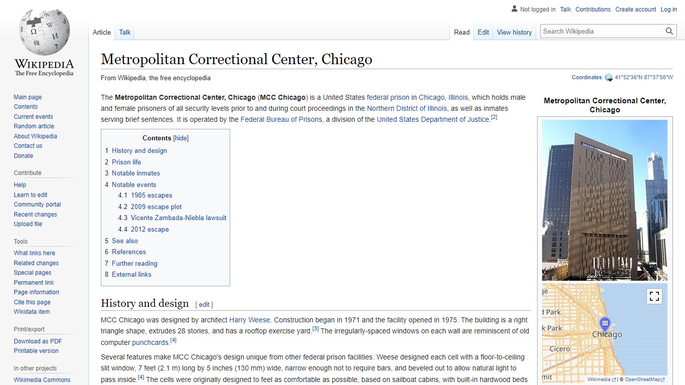 Metropolitan Correctional Center, Chicago - Wikipedia